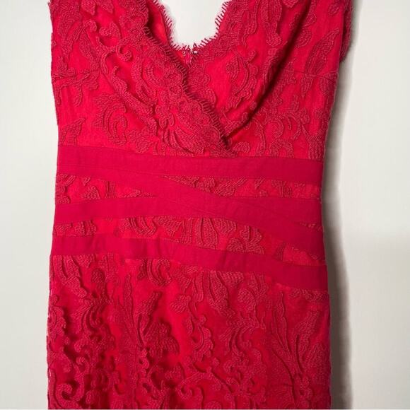 Tadashi Shoji Embroidered Lace V-Neck Cocktail Dress 4 - Picture 6 of 10